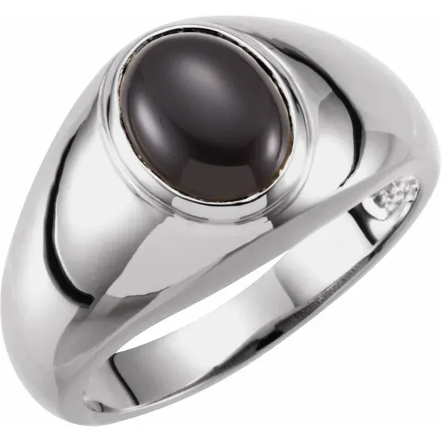 Vibrant Touch Anniversary Celebration 14K White Onyx Bezel-Set Ring