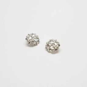Distinctive Touch Pieces Vintage Silver Criss-cross Earrings