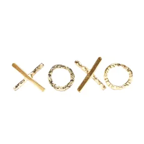 X-O Studs - 22k/18k Gold   Oxidized Silver Retro Vibe Color Accent
