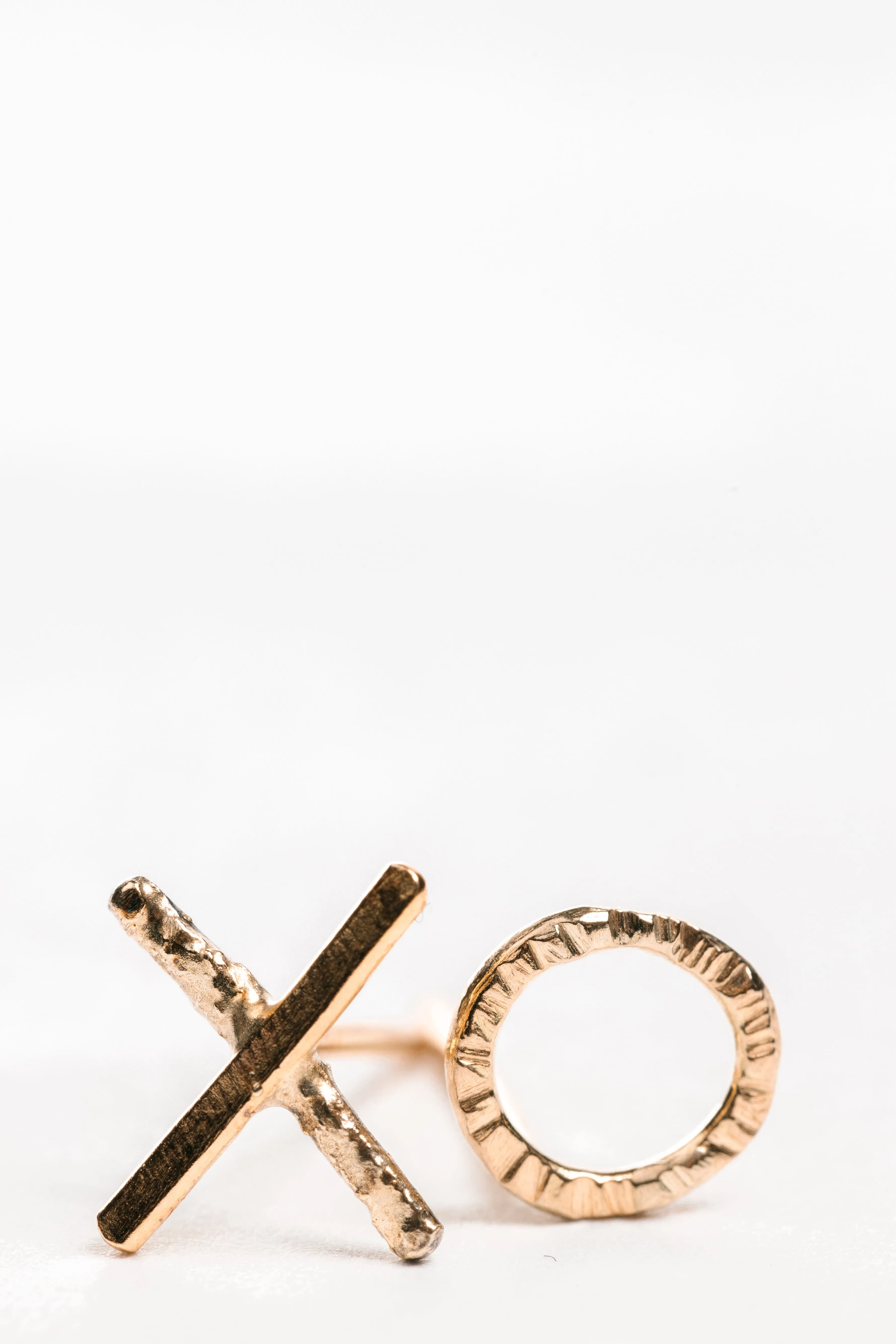 X-O Studs - 22k/18k Gold   Oxidized Silver Effortless Fit