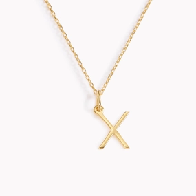 X Necklace / Gold Initial Necklace Layered Design Sophisticated Jewelry Pieces