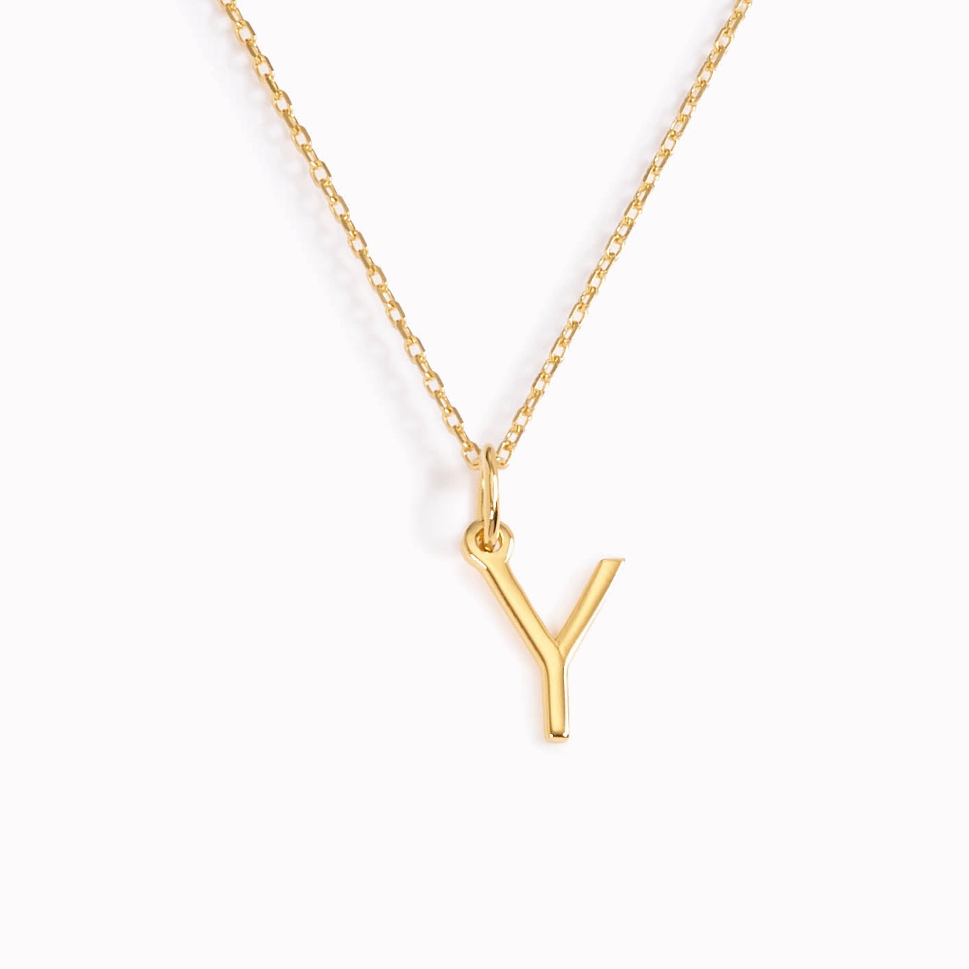 Y Necklace / Gold Initial Necklace Modern Form Pure Highlight