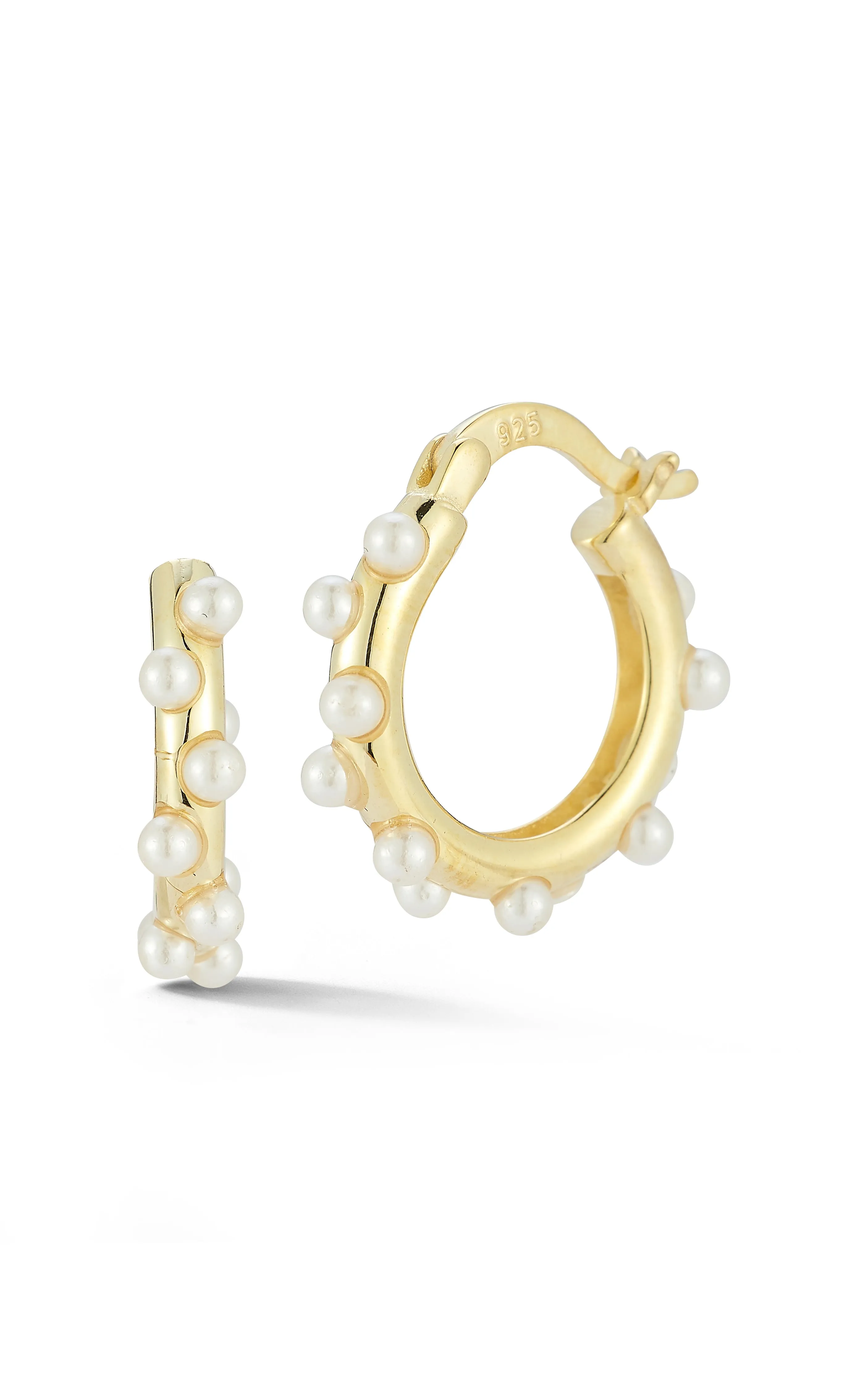 Dazzling Effect Understated Shine Zig Zag Freshwater Pearl Hoop Earrings